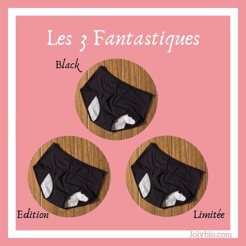 Pack 3 Culottes Menstruelles Ultra Absorbante : Les 3 Fantastiques