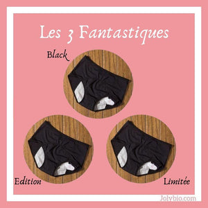 Pack 3 Culottes Menstruelles Ultra Absorbante : Les 3 Fantastiques