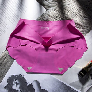 SP&CITY Ice Silk Wavy Side Seamless Panties For Women Solid Menstrual Underwear Sexy Breathable Thongs Briefs Female Lingerie