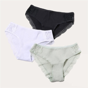 Cotton Panty 3Pcs/lot Solid Women's Panties Comfort Underwear Skin-friendly Briefs For Women Sexy Low-Rise Panty Intimates L XL