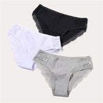 Cotton Panty 3Pcs/lot Solid Women's Panties Comfort Underwear Skin-friendly Briefs For Women Sexy Low-Rise Panty Intimates L XL