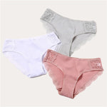 Cotton Panty 3Pcs/lot Solid Women's Panties Comfort Underwear Skin-friendly Briefs For Women Sexy Low-Rise Panty Intimates L XL