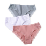 Cotton Panty 3Pcs/lot Solid Women's Panties Comfort Underwear Skin-friendly Briefs For Women Sexy Low-Rise Panty Intimates L XL