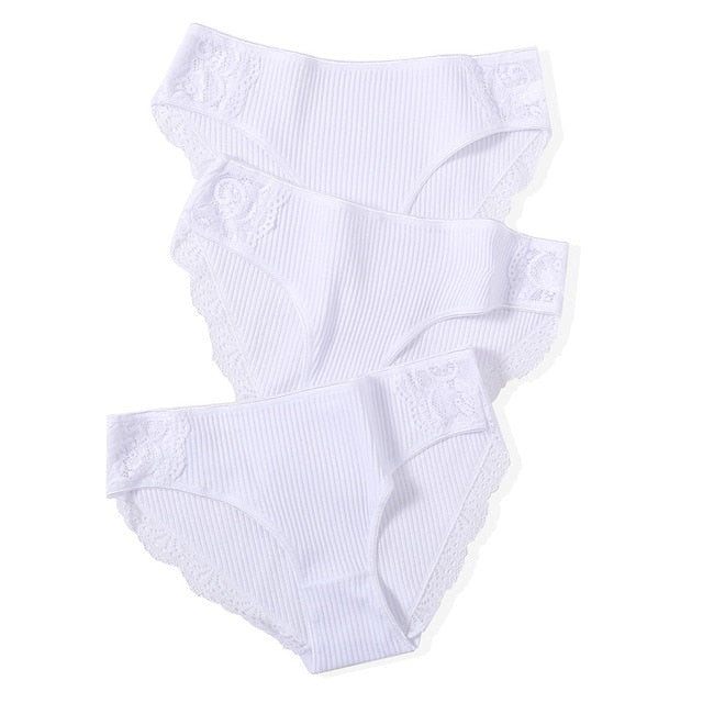 Cotton Panty 3Pcs/lot Solid Women's Panties Comfort Underwear Skin-friendly Briefs For Women Sexy Low-Rise Panty Intimates L XL