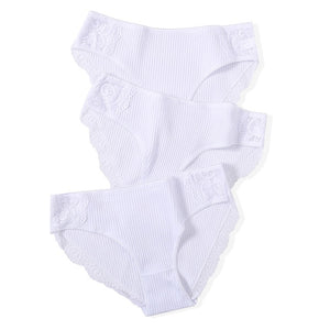 Cotton Panty 3Pcs/lot Solid Women's Panties Comfort Underwear Skin-friendly Briefs For Women Sexy Low-Rise Panty Intimates L XL