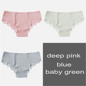 Cotton Panty 3Pcs/lot Solid Women's Panties Comfort Underwear Skin-friendly Briefs For Women Sexy Low-Rise Panty Intimates L XL