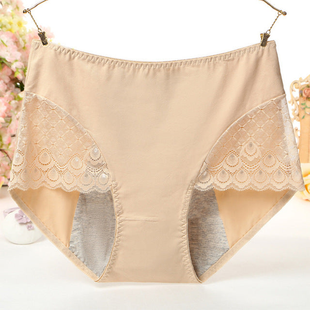 Large Size High Waist Period Panties For Women Big Sexy Lace Menstruation Briefs Cotton Menstrual Leak Proof Plus Size Underwear