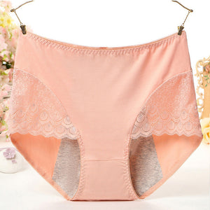 Large Size High Waist Period Panties For Women Big Sexy Lace Menstruation Briefs Cotton Menstrual Leak Proof Plus Size Underwear