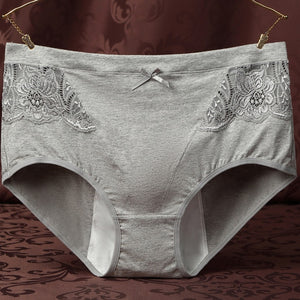 Plus Size Lace High Waist Cotton Panties Women Big Size Period Underwear Physiological Briefs Leak Proof Menstrual Pants Female