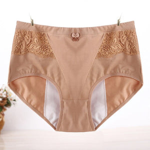 Plus Size Lace High Waist Cotton Panties Women Big Size Period Underwear Physiological Briefs Leak Proof Menstrual Pants Female