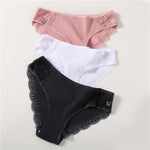 Cotton Panty 3Pcs/lot Solid Women's Panties Comfort Underwear Skin-friendly Briefs For Women Sexy Low-Rise Panty Intimates L XL