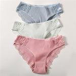 Cotton Panty 3Pcs/lot Solid Women's Panties Comfort Underwear Skin-friendly Briefs For Women Sexy Low-Rise Panty Intimates L XL